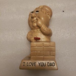 Vintage 1971 I Love You Dad Figurine R & W Berries Co'S. Grilling Hot Dog BBQ